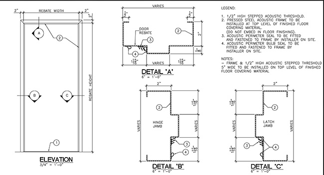 Steel Frame Wooden Door CAD Drawing