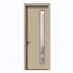 Factory Stained Interior Wood Door with Lite Opening and Factory Install Glazing