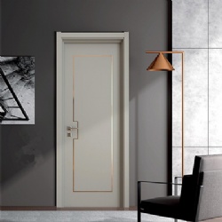 Metal Strip Inlay Flush Wooden Door